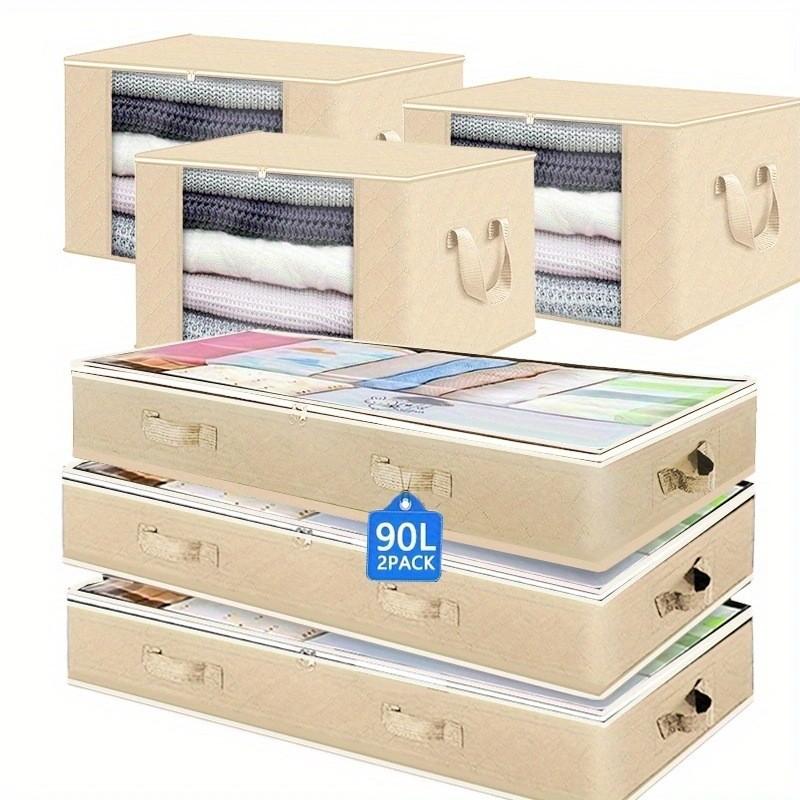 Bed Under Storage Bag With Dual Zippers For Bedroom Organizing And Protection