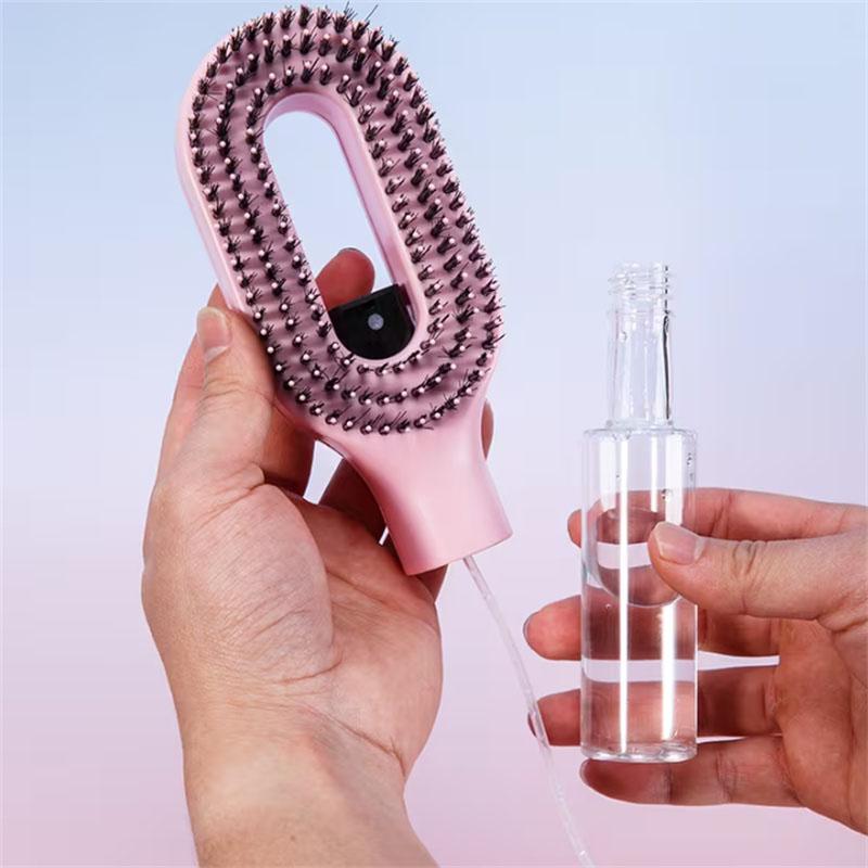 BEPAN Peigne Spray Coiffant 2 en 1 Brosse à Cheveux Portable avec Vaporisateur d'Eau Brosse Démêlante Antistatique Utilisation Double Humide et Sec Outil de Coiffage