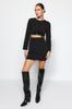 Women's Fashion Casual Standard Sleeve Mini Navy Blue Collar Detailed Lined Chiffon Woven Dress
