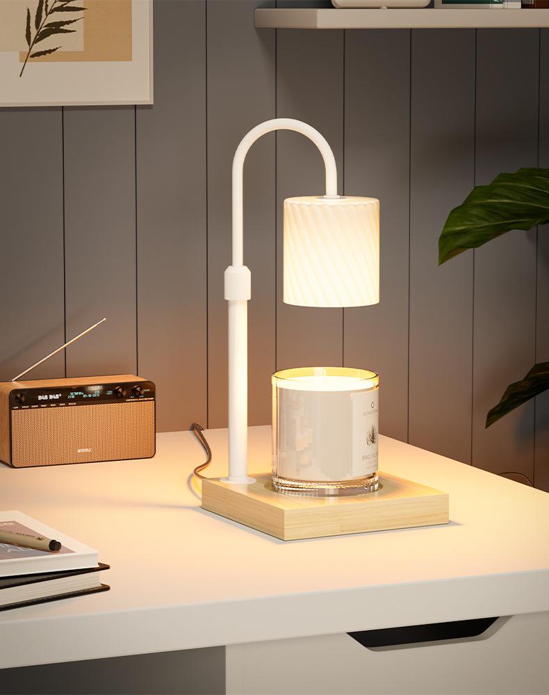 Лампа-обогреватель для свечей без пламени - Регулируемая диммируемая ночная лампа и аромадиффузор, безопасная для глаз, прикроватная лампа US Plug