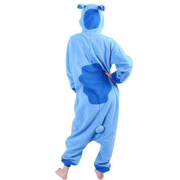 Blue Pink Stitch Cartoon Onesie Pajamas, Couple Animal Costume, Halloween Cosplay Jumpsuit, Adult Loungewear