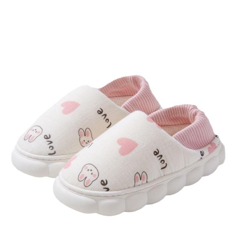 Maternity Cotton Slippers Autumn and Winter Bag Heel Cartoon Thick Thermal Bedroom Home Indoor Non-slip Soft-soled Shoes