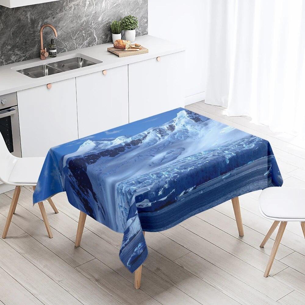 Natural Scenery Tablecloth Outdoor Camping  Anti-fouling Waterproof Rectangular  Home Table Decoration