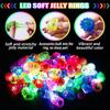 Luminescent Cartoon LED Fluorescent Ring Finger Light Flashing Led Bumpy Rubber Rings Jelly Bubble Toys Party Bar Accessories