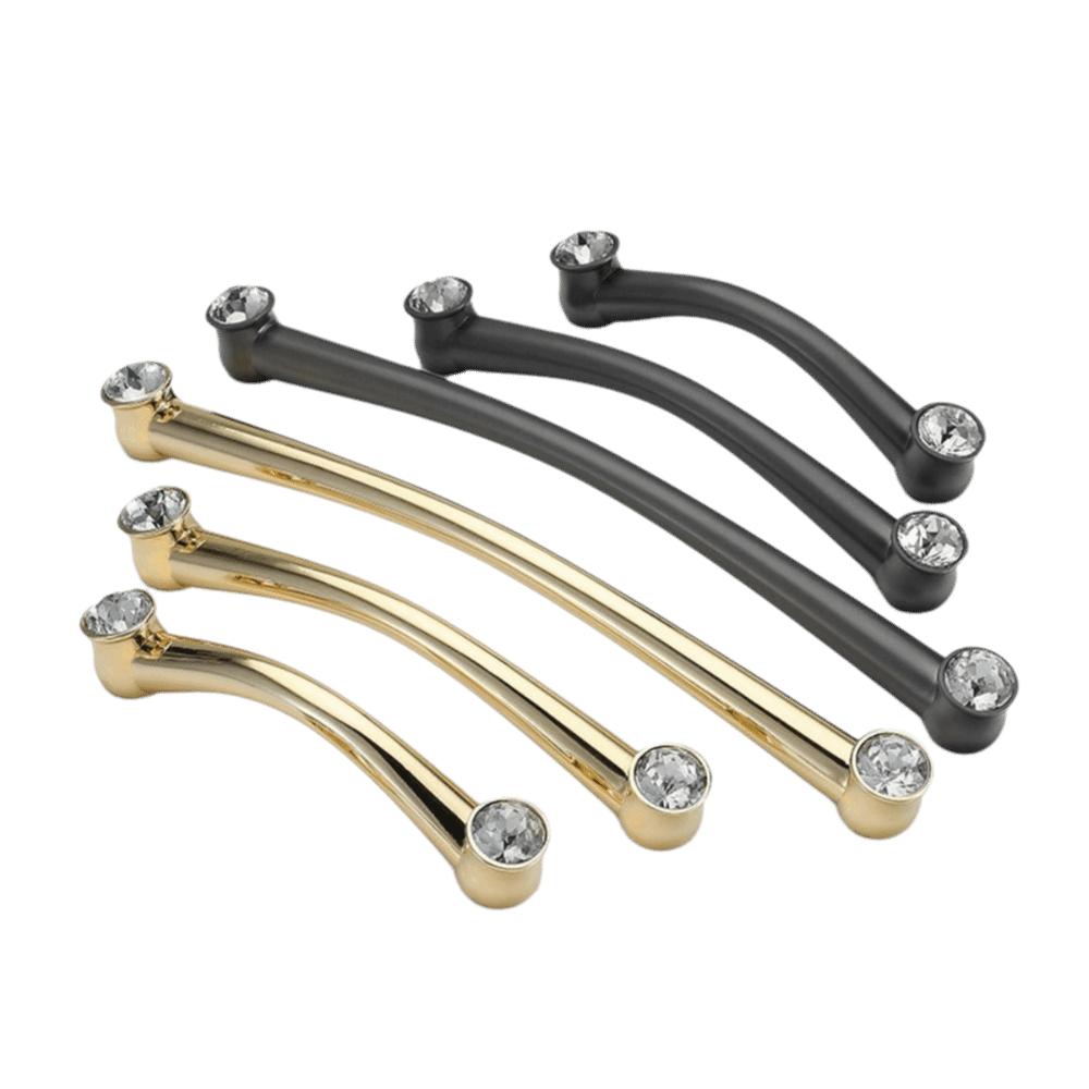 Gold Finish Cabinet Handles Zinc Alloy Wardrobe Handles Elegant Furniture Hardware Shoebox Storage