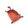 1pc Leather storage box desktop storage tray jewelry cosmetics key storage home storage basket