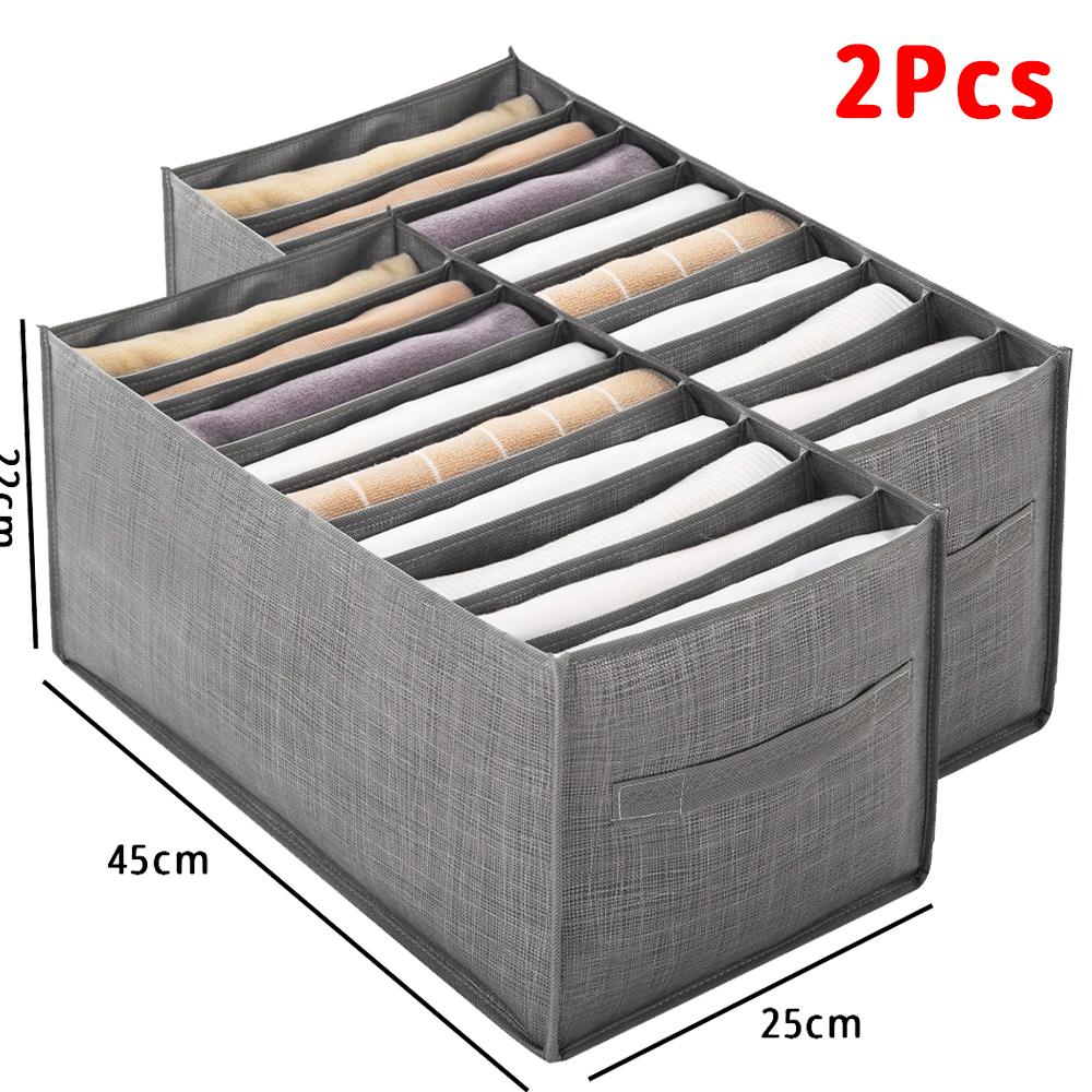 Closets Clothes Organizer Foldable Clothing Jeans Storage Box Closet Drawer  Organizer with Handles Wardrobe Storage Organize