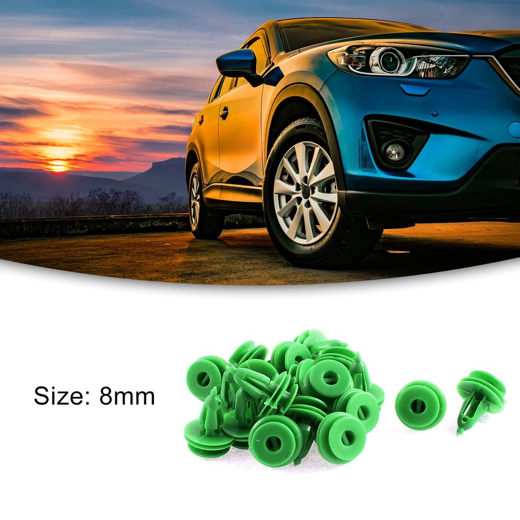 ACROPIX 20pcs Door Trim Panel Bumper Fender Fastener Splash Guard Push Rivet Retainer Clip 8mm Green