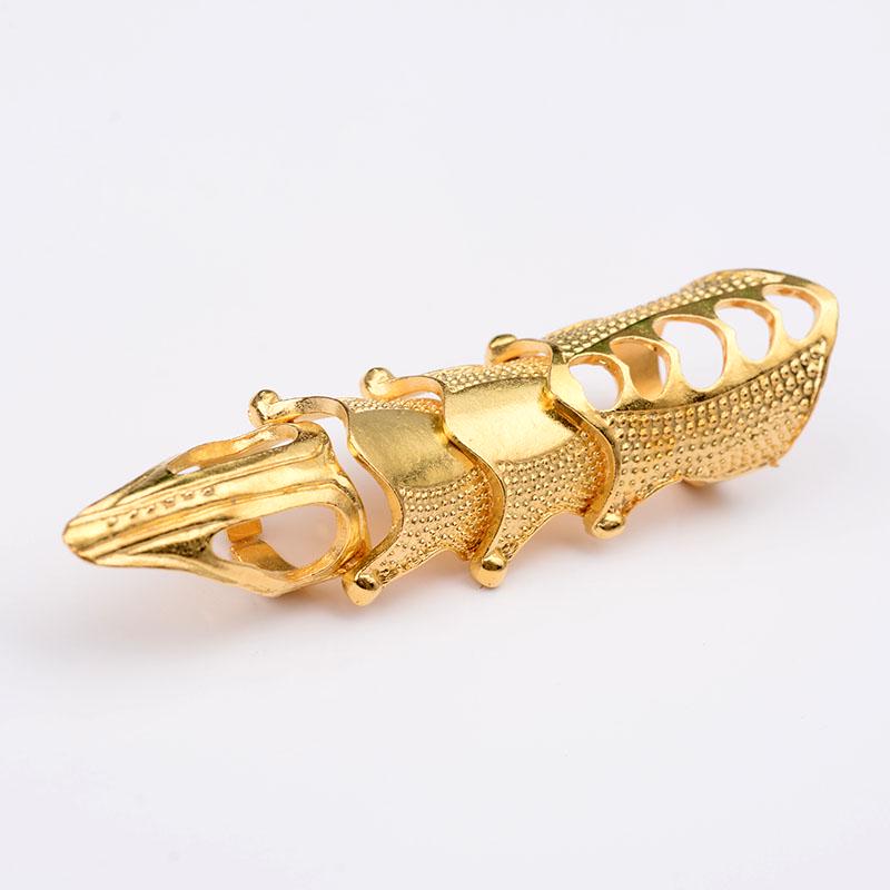 Punk Knight Skull Armour Knuckle Midi Finger Rings for Women Gothic Gold Alloy Adjustable Ring Party Jewelry