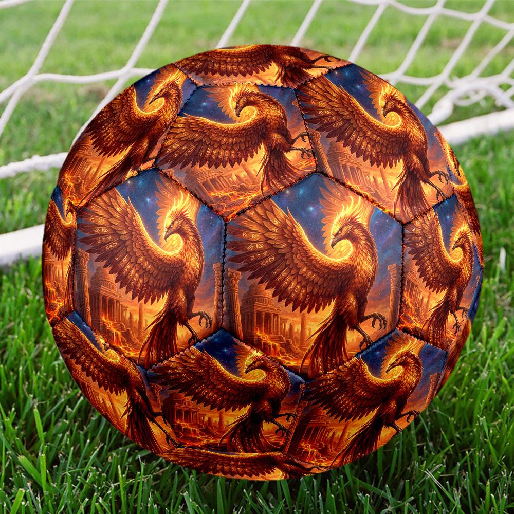 1pc Phoenix Theme Soccer Ball Football, Size 5, Lightweight PVC, Durable Outdoor Training Soccer Ball, Gift M61440