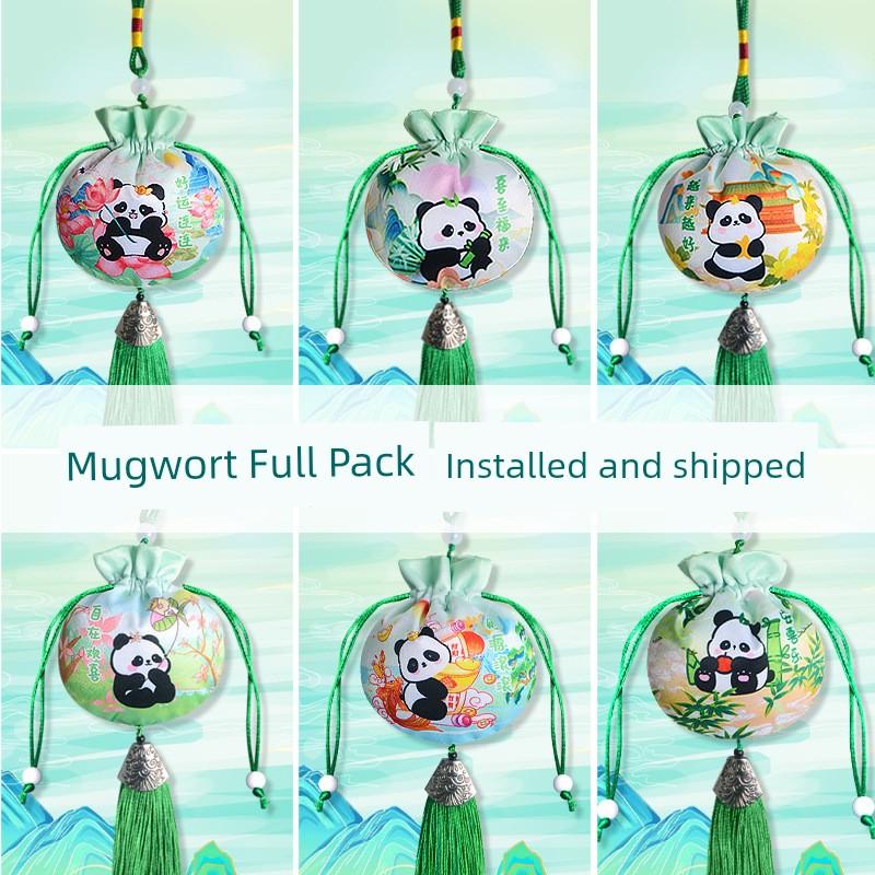 Dragon Boat Festival DIY Handmade Sachet Material Kit New Chinese Style Panda Mugwort Mosquito-Repelling Spice Sachet Finished Hanging Ornament