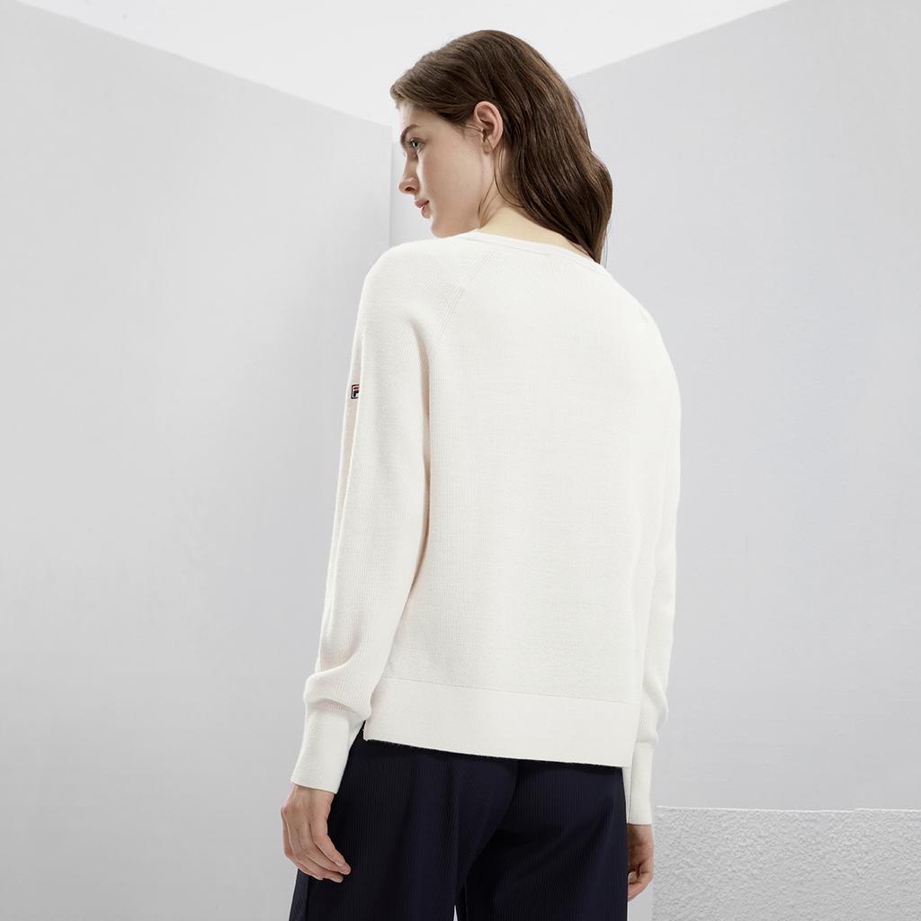 New FILA Knitwear Women's Steam White F11W331409F-IV