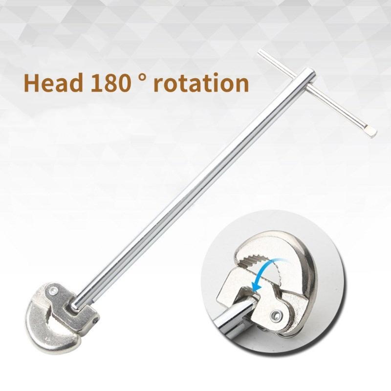 Telescopic Basin Wrench Carbon Steel Sink Faucet Plumbing Tool for Tight Space Kitchen Bathroom Installation Maintenance