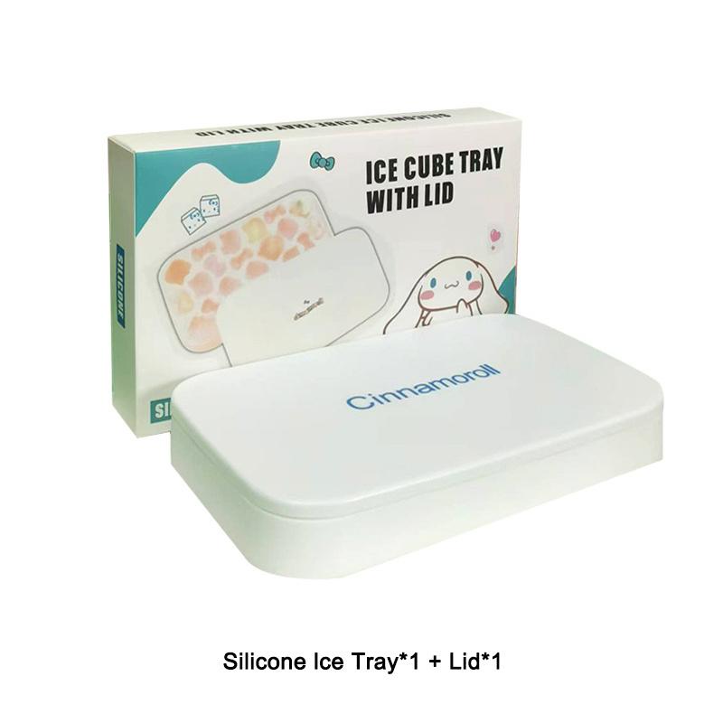 

Cute Cartoon Ice Cube Tray Set, Food Grade Press Release Ice Cube Maker With Storage Container For Home Kitchen