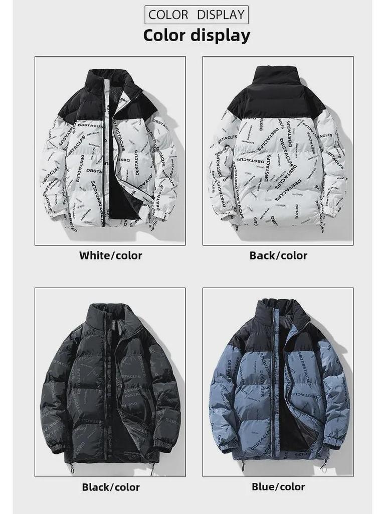 Unisex Large Cotton Jackets: Matching Styles for Adults & Teens, Fashionable with Stand-Up Collars, Loose Fit for Men.
