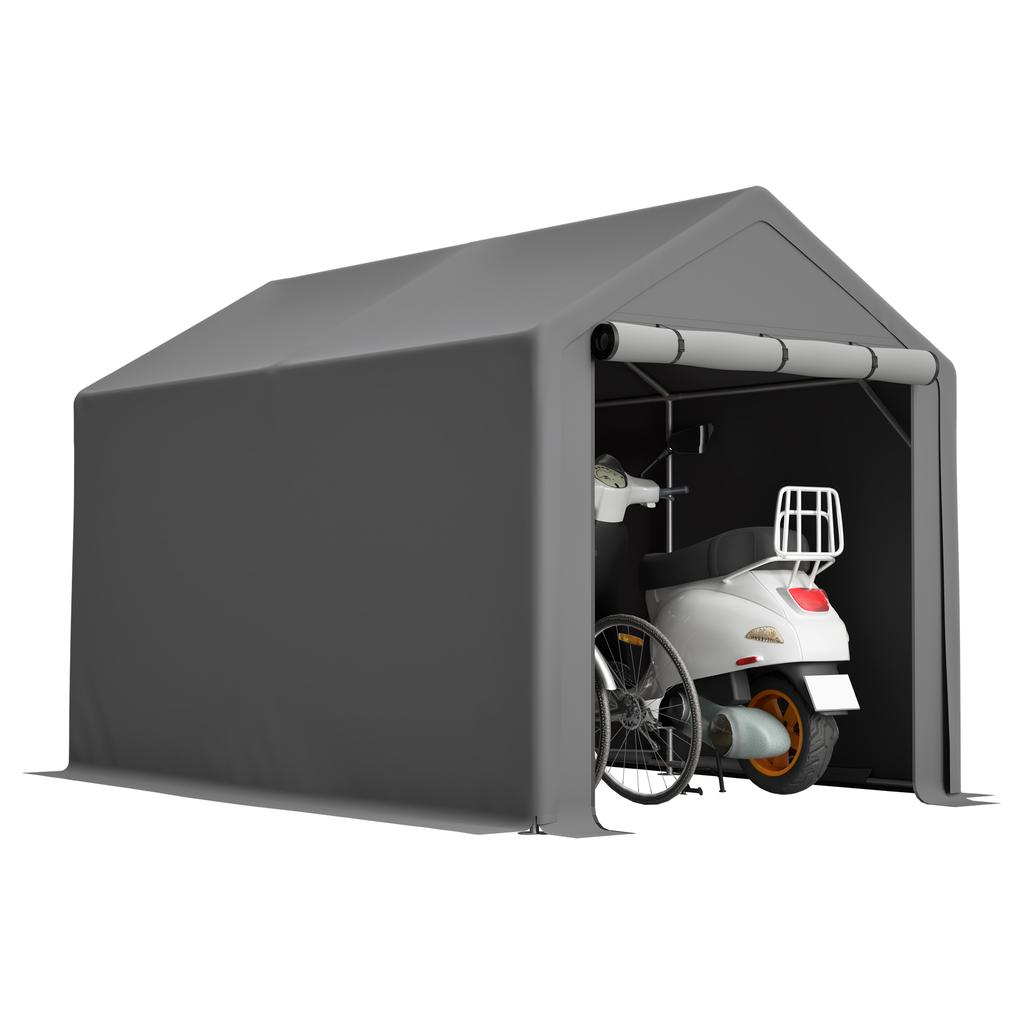 Multifunctional Equipment House Dark Grey Bicycle Garage, Garden House, Tool Tent, Storage Tent – 296x190x200cm