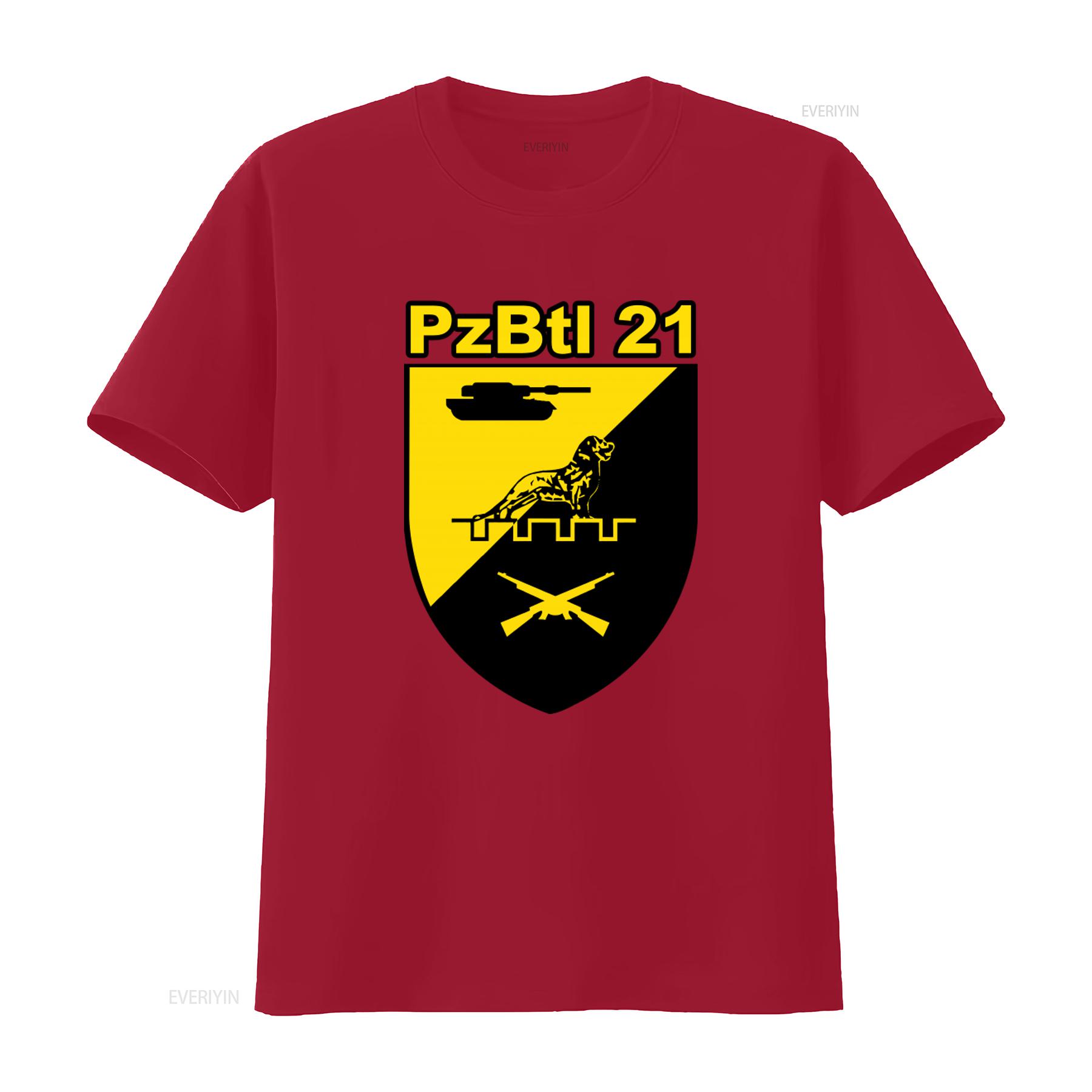 

PzBtl 21 Tank Battalion Bundeswehr Bw Coat of Arms Badge Emblem T shirt for Fashion Casual vintage Washed Top For Everyday Wear S
