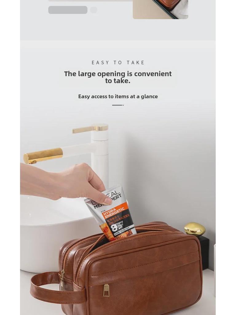 Premium Waterproof Men's Toiletry Bag - Large Capacity with Dry & Wet Separation, Perfect for Outdoor Travel