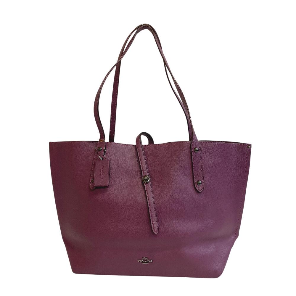 COACH 38619 Shoulder leather Tote Bag purple leather Used