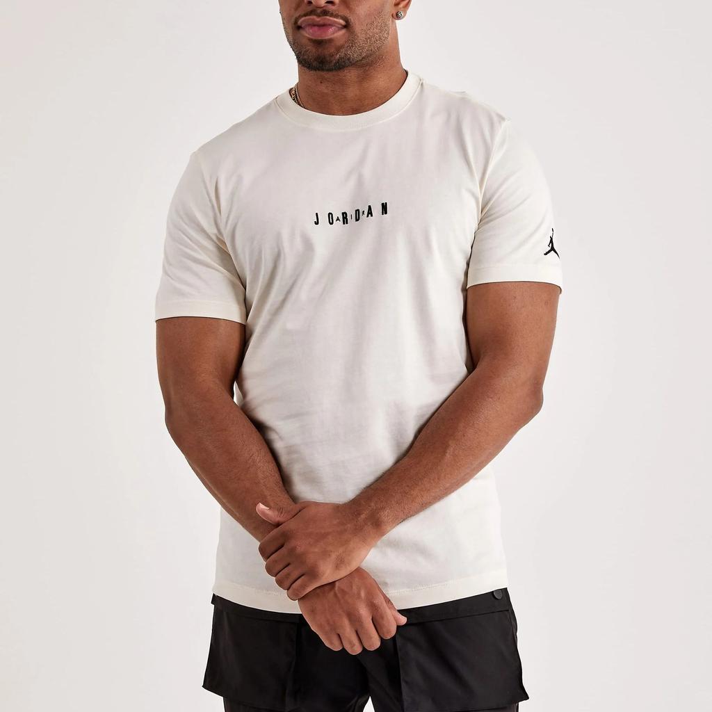 Jordan T Shirts Men's White Crew Neck Moderate Straight Fit DM3182-110