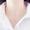Exquisite 585 Purple Gold Russian Inlaid Zircon Shiny Key Pendant Fashionable High-End Rose Gold Plated Necklace
