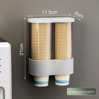 1 distributeur de gobelets à dépose automatique, support de rangement pour poussière de papier plastique jetable