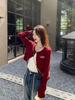 Plus Size American Retro Letter Knit Cardigan - Slimming, Short, Hot Girl Style