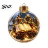 Warm White Christmas Tree Decorations Glowing Decorative Ball Lighted Ornament with Festive Scene LED Modern Hanging Lights Decor String Glow Home