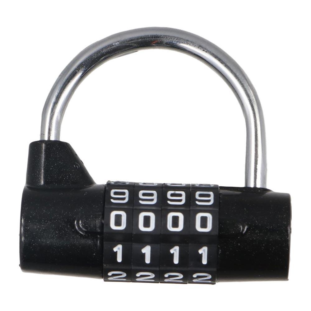 

Gym Security Padlock 4 Dial Digit Password Lock Heavy Duty Code Lock Door чорний