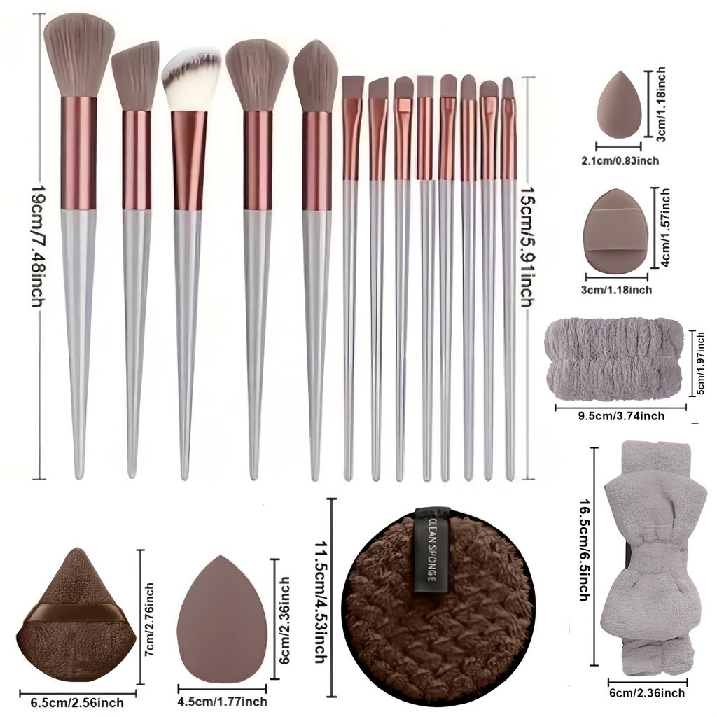 [Popular Choice] 13/33pcs Makeup Brush Set, Featuring Soft And Fluffy Tools for Foundation, Powder, And Eyeshadow Blending. Includes Makeup Sponges