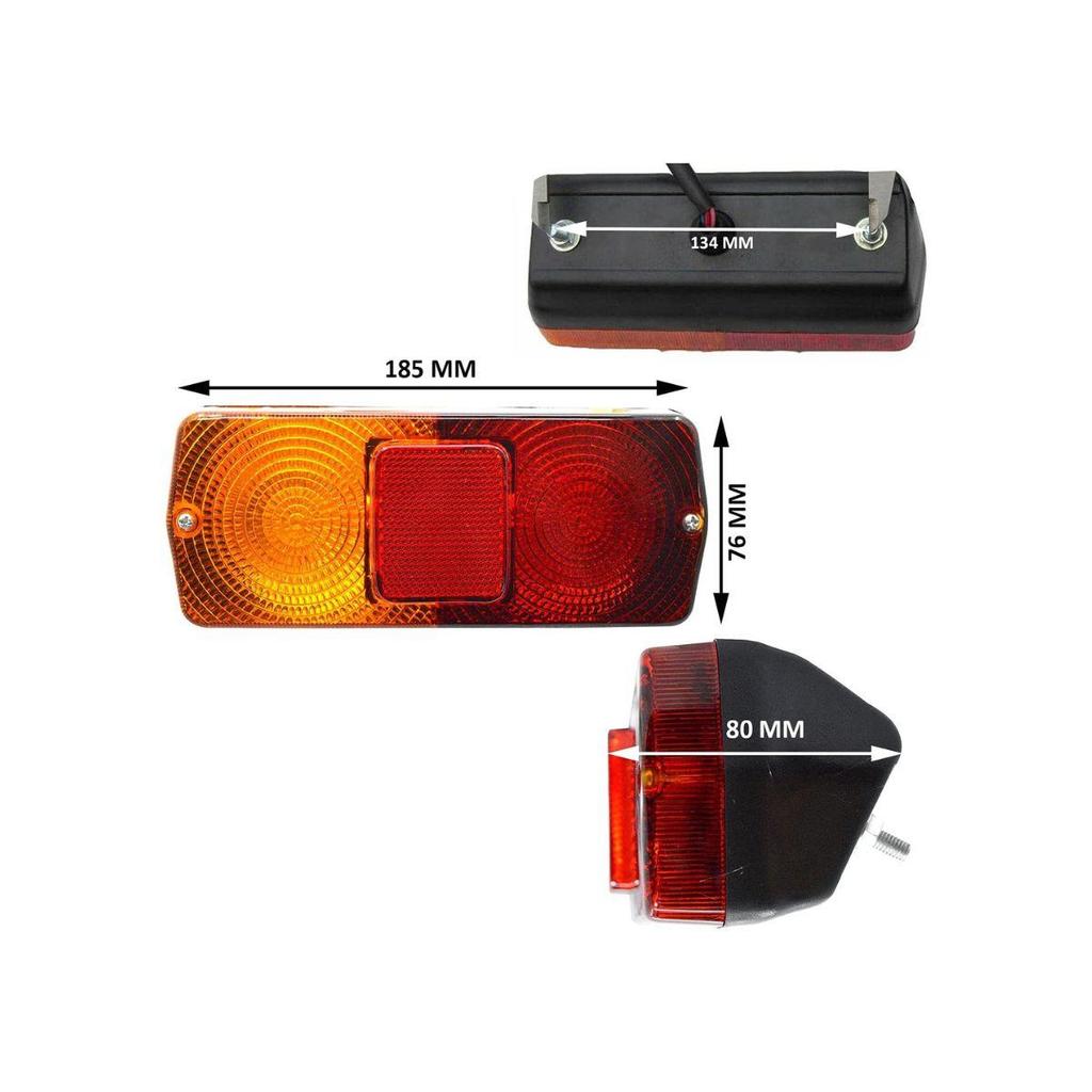 APSMOTIV Front and Rear Lamp Tail Lights Assembly with 12v Bulbs for Massey Ferguson Tractor 230 240 250 265 290 365 375 390 398 399 560 565 575 59