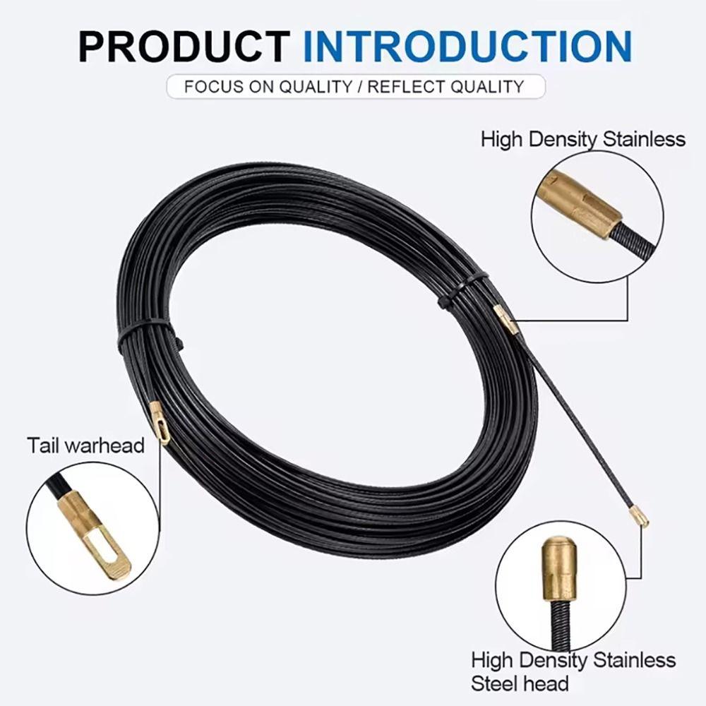 1Roll 5/10/15/20/25/30M Cable Puller Nylon Electrician Spring Tape Wall Wire Lead 3mm Conduit Threader Puller Wiring Aid Tool