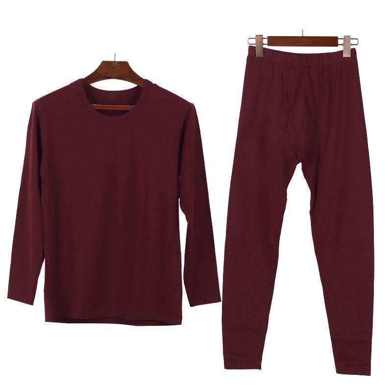 Men's Pure Cotton Round Neck Thermal Underwear Set - Lightweight, Breathable Autumn Bottom Wear