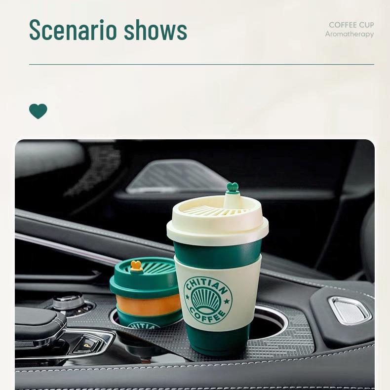 Chida Coffee Cup Air Freshener: Long-lasting, Light Scent, Odor Remover, Decorative for Home & Car Dual Use.