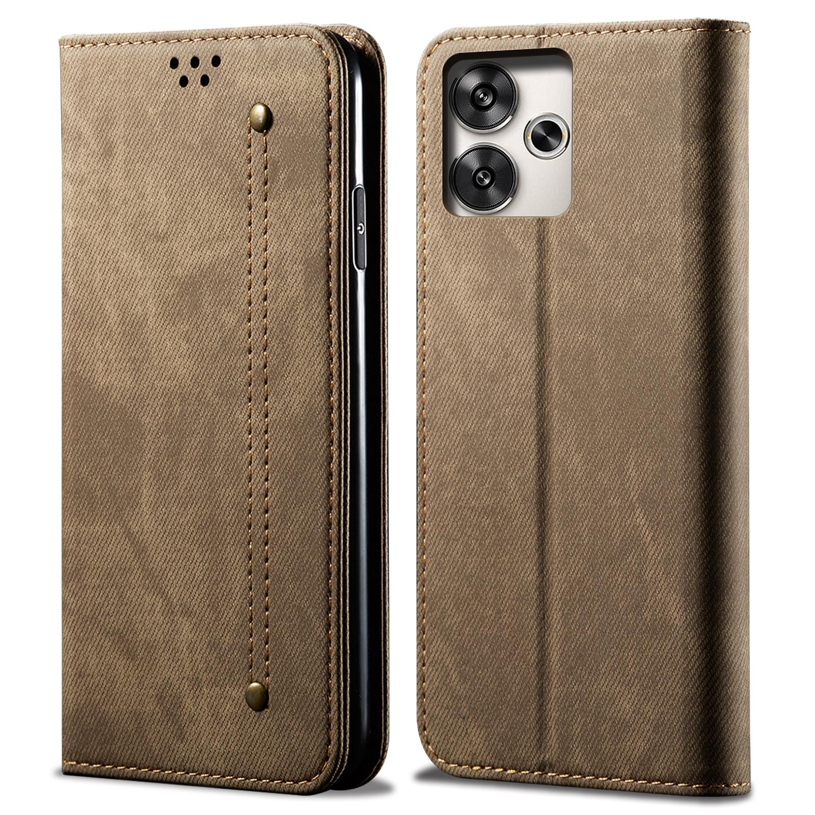 

Для Xiaomi Redmi 13 5G/13 4G/Note 13R 5G/Poco M6 4G Чехол Кожаный Кошелек Подставка Чехол для Телефона Khaki