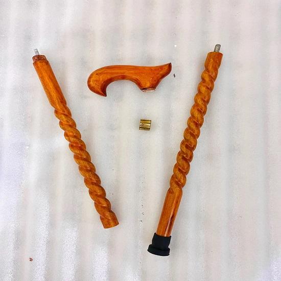 Handcrafted Twisted Wood Walking Stick Detachable