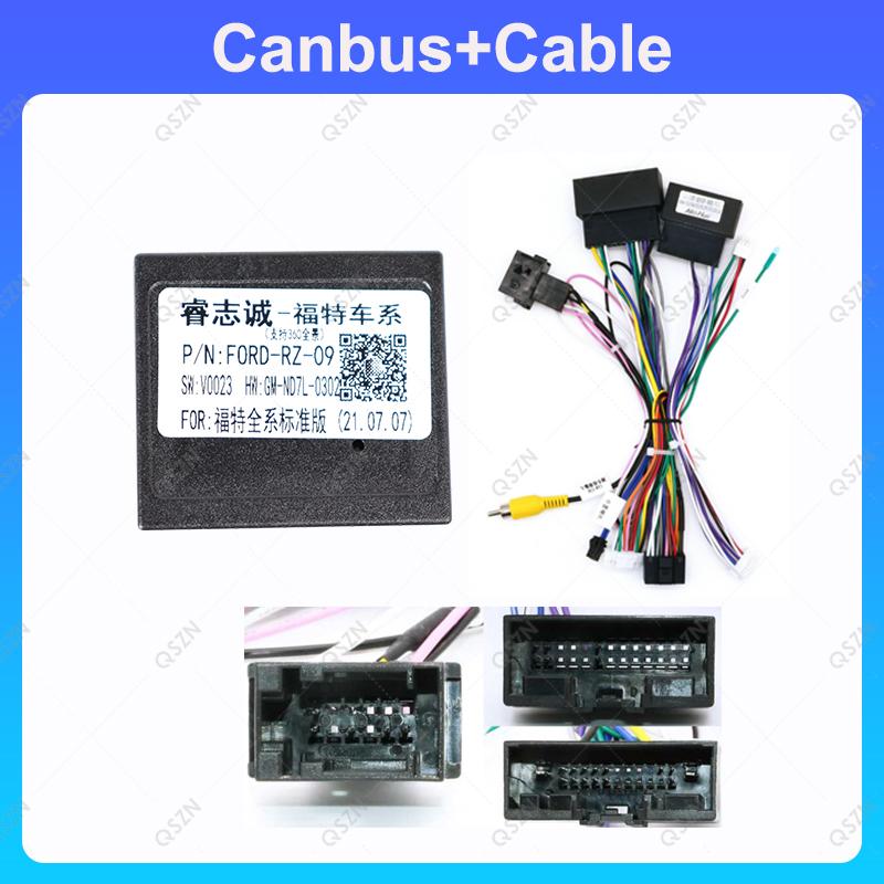 Car 16 pin Audio Wiring Harness With Canbus Box For Ford Fiesta Ecosport Focus Edge RANGER Mondeo Taurus Kuga Transit Figo