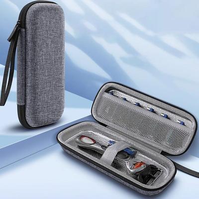 Caixa de Armazenamento Portátil à Prova d'Água para Barbeador Material EVA Fechamento com Zíper Estojo de Viagem para Lâmina de Barbear Bolso de Rede Design Compacto Estojo Protetor
