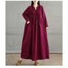 Autumn Long Sleeve Maxi Dress Cotton Loose Casual Plus Size Women Oversize Long Dress