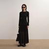 LESS Women's Slim Fit Round Neck Long Sleeve Tee