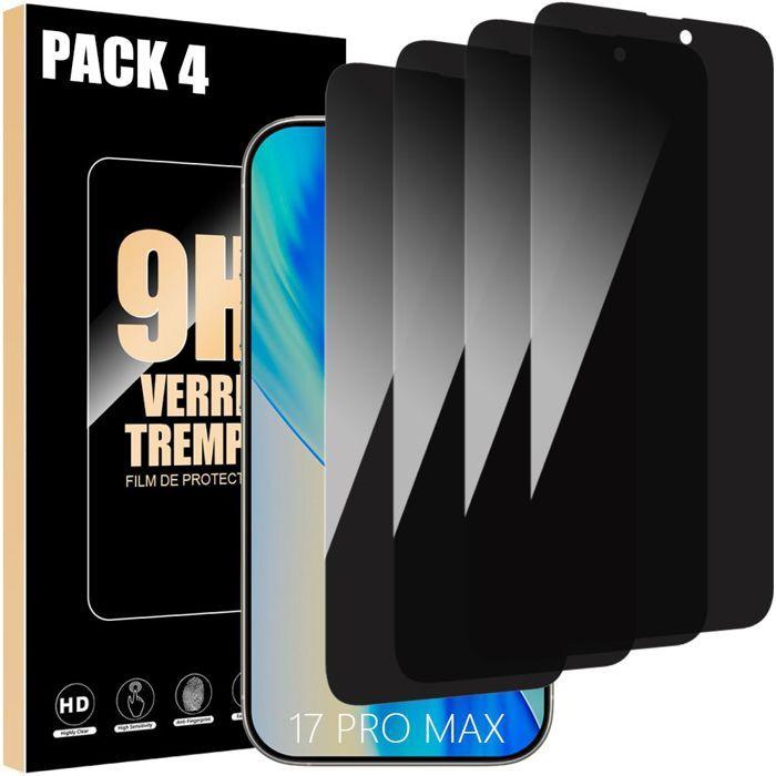 4 Verres Trempés Anti-Espion pour iPhone 17 Pro Max - BOOLING - Protection d'écran Anti-Rayures