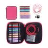 10Pairs Interchangeable Circular Knitting Needle for Knitting Sweater Sock Hat Set 3.75mm-10mm ABS Needle Set with Leather Case