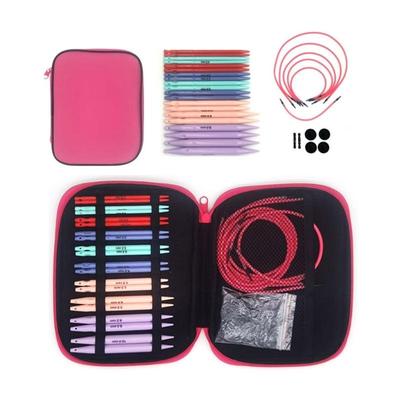 10Pairs Interchangeable Circular Knitting Needle for Knitting Sweater Sock Hat Set 3.75mm-10mm ABS Needle Set with Leather Case