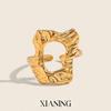 Xia Ling Pleated Cutout Open Stainless Steel Ring