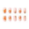 24x Maple Leaf Artificial Nail Full Cover Stick On Nail Short False Nail Fall Press On Nail Thanksgiving Nail