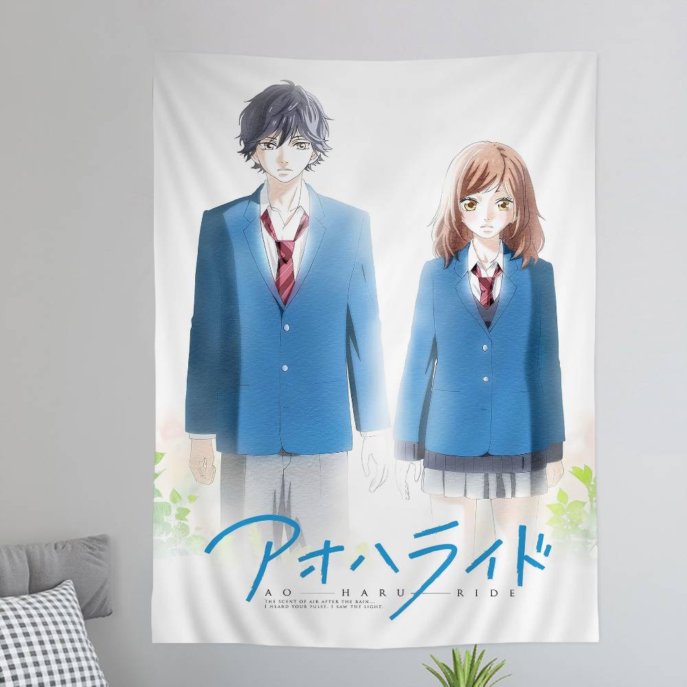 Blue Spring Ride Cartoo Chart Tapestry Art Science Fiction Room Home Decor Cheap Hippie Wall Hanging