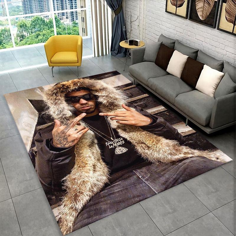 Rapper Free Anuel AA Hip Hop Carpet Rug for Playroom Bedroom Living Room Sofa Home Decor,kid Game Area Rug Non-slip Floor Mat