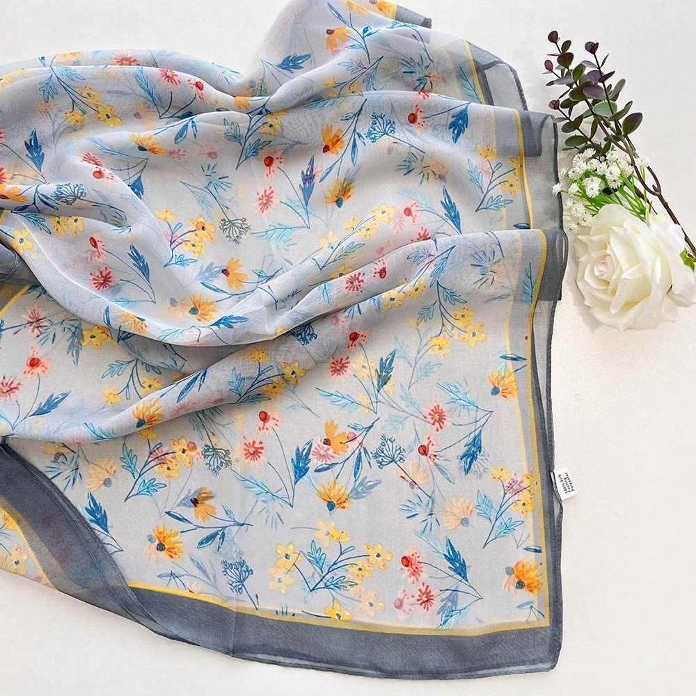 Breathable Silk Scarf Sun-Resistant Bandana Durable Beach Shawl  for Women
