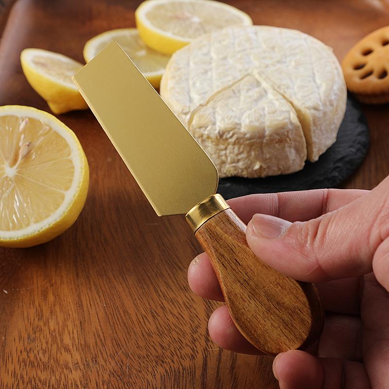 Acacia Handle Stainless Steel Cheese and Butter Knife Set
