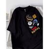 Summer Short Sleeve T T-shirt Men's English Graffiti Letter Printing Stylish T-shirt Cotton Fashion Brand Top